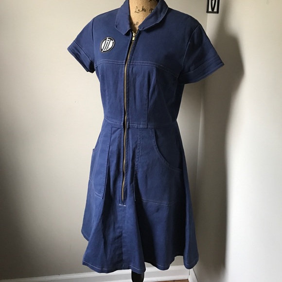 Blue denim dress