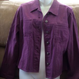 Adorable plum Jean-type jacket.