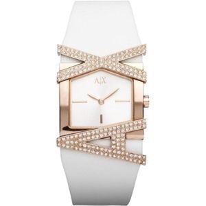 Armani Exchange watch white silicone rose gold