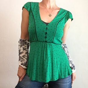 Ric Rac Embroidered Dot Tie Back Tee