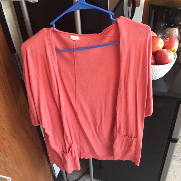 JCrew orange cardigan