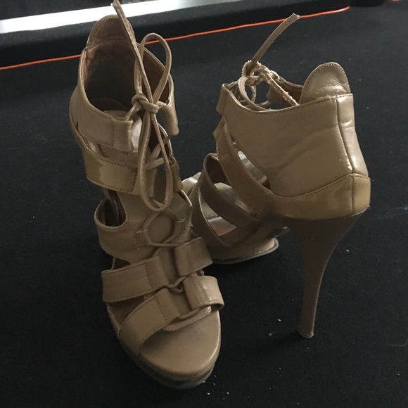 Nude Lace up Heels