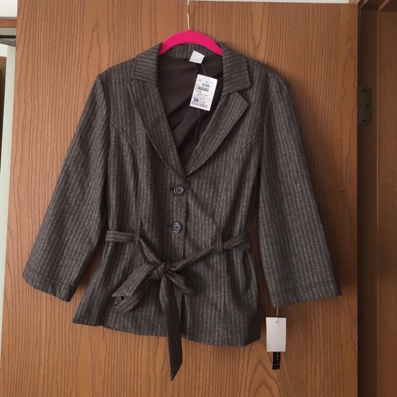Courtenay Women's Blazer Belted Brown NWT Sz 10