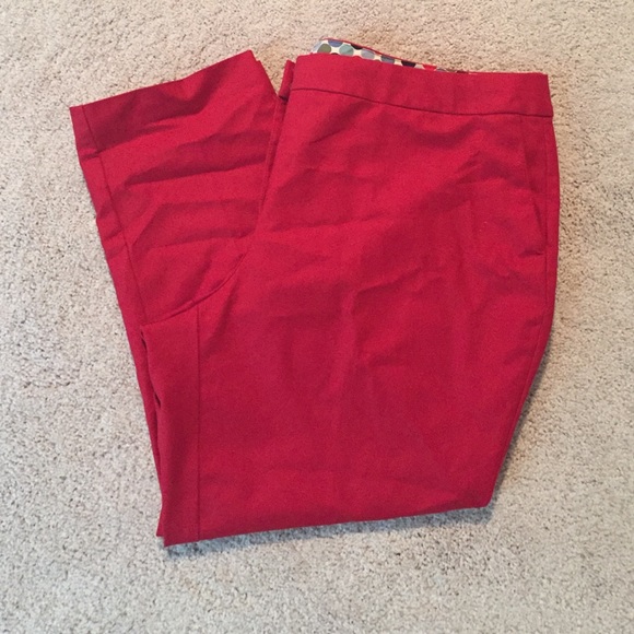 Boden Red Ankle Trousers