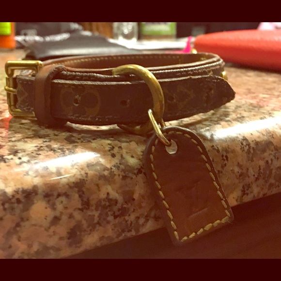 LV dog collar.