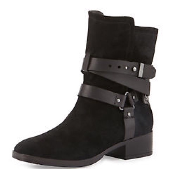 Pour La Victoire Black Suede Riley Ankle Boots