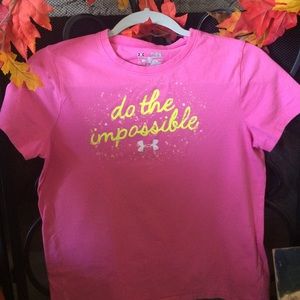 Girls pink Under Armour t-shirt LG