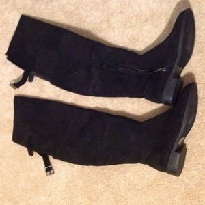 Express Black Suede Over the Knee Boots