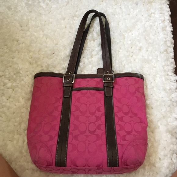 PINK Coach monogrammed purse
