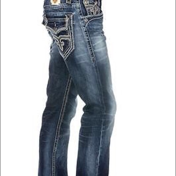 Rock Revival Jeans Rock Revival Designer Mens Jeans Matty Straight