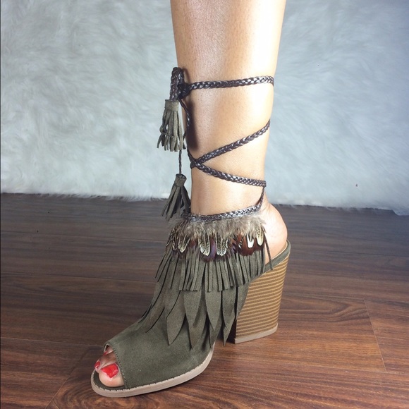 Khaki Brown Mule Bootie - Picture 2 of 4