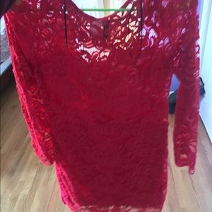 Red laced dress
