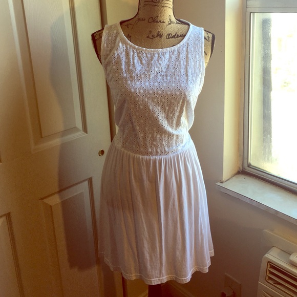 Eyelet White Casual Dress