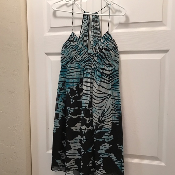 BCBG blue chiffon dress