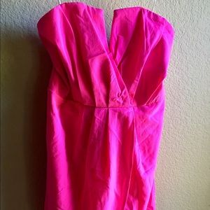 Hot Pink Strapless Mini Dress