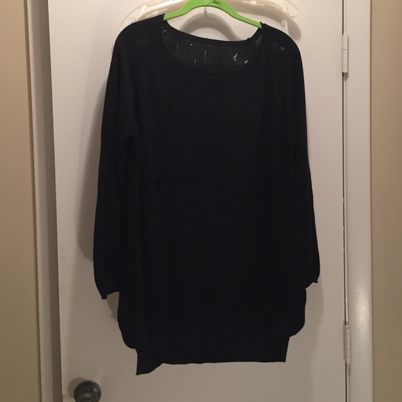 Black Fashionably Holey Sweater