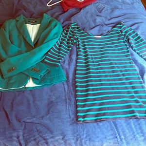 Bodycon dress with matching blazer.