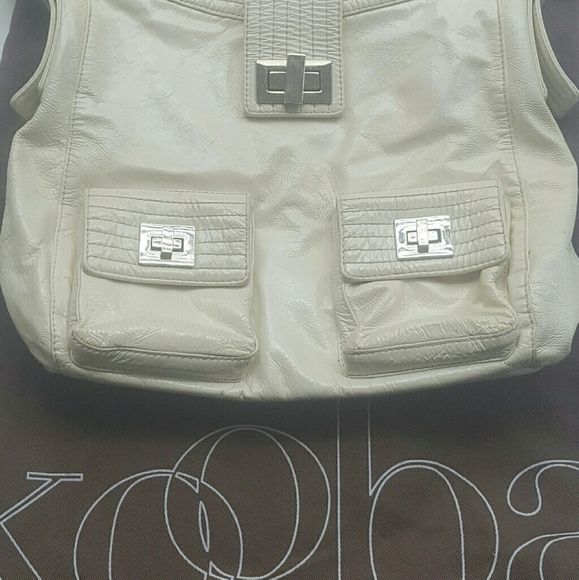 Kooba Natasha white patent leather tote