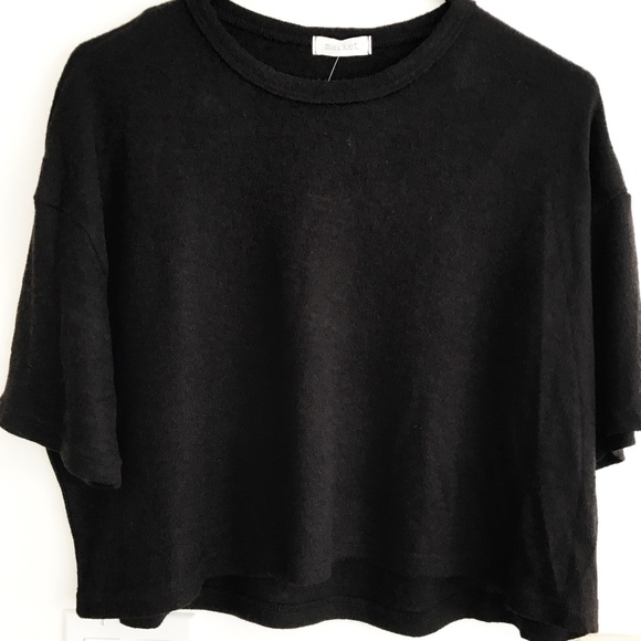 Oversized black crop tee - Picture 2 of 4
