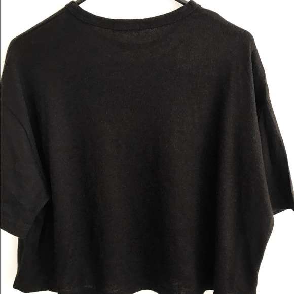 Oversized black crop tee - Picture 3 of 4