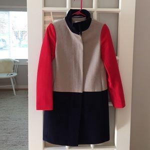 Jcrew colorblock stadium coat
