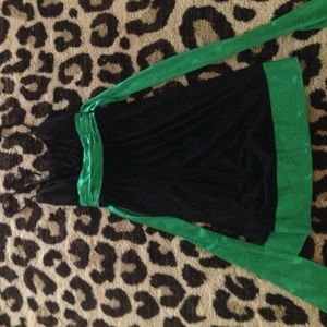 Black and green formal cute dress