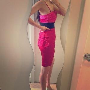 Pink/red satin classy gala/cocktail/party dress
