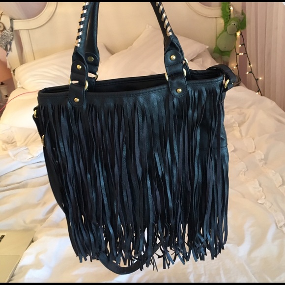 Black fringe bag