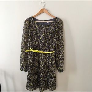 Target floral dress with studded neon belt