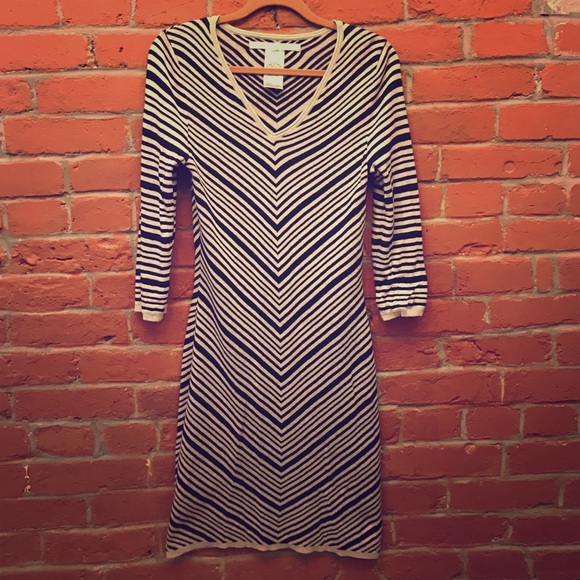 Black & Grey Chevron Sweater Dress