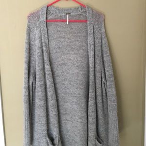 Floor length grey cardigan free people