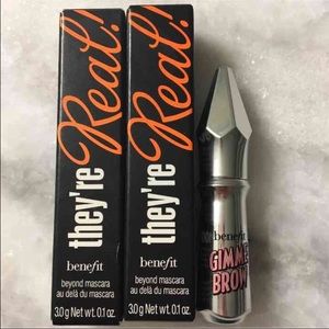 Benefit they're real mascaras and gimme brow