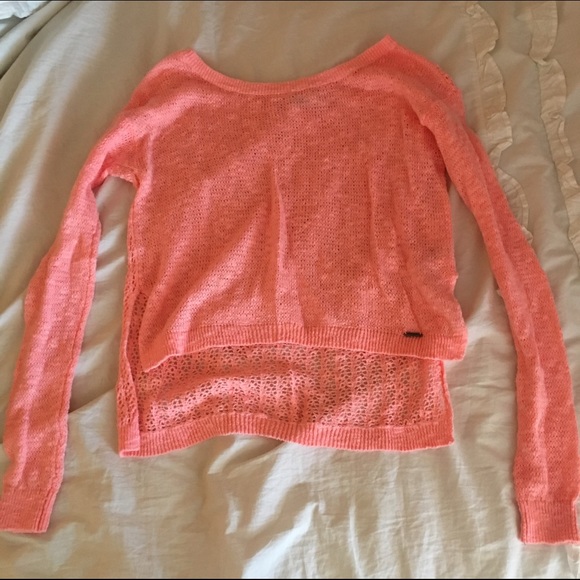 A & F coral pink sweater