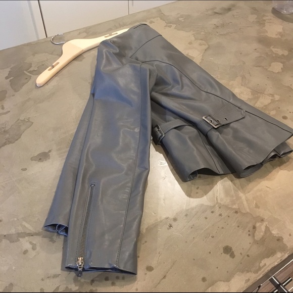 Ann Taylor gray (faux) leather jacket - Picture 2 of 4