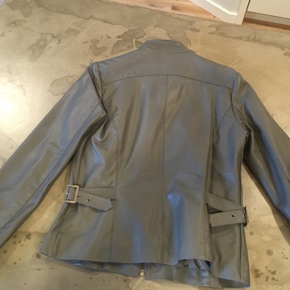 Ann Taylor gray (faux) leather jacket - Picture 4 of 4