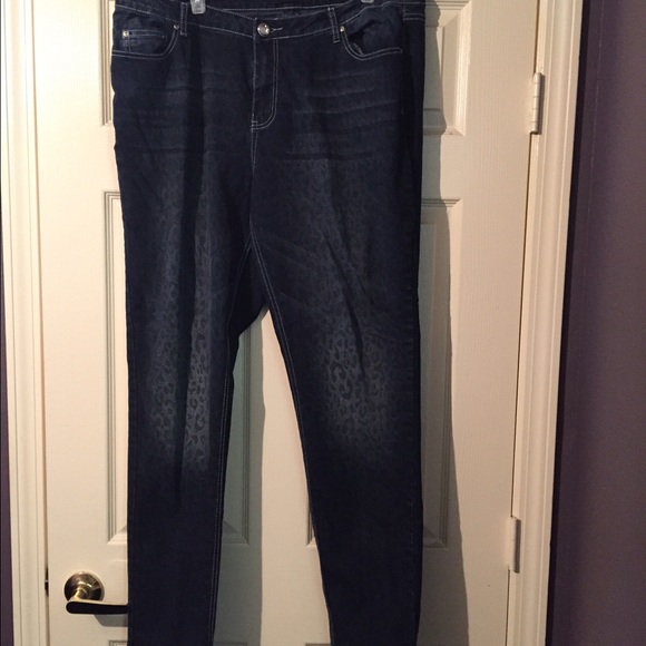 Ashley Stewart Cheetah Print Denim Jeans