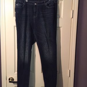Ashley Stewart Cheetah Print Denim Jeans