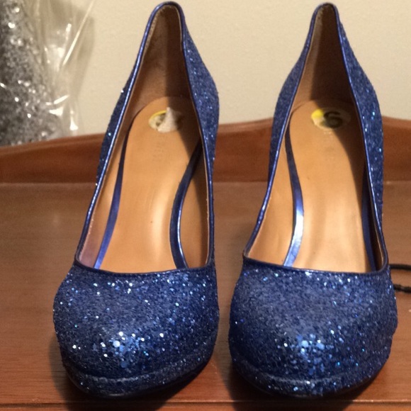 Nine West blue sparkly heels