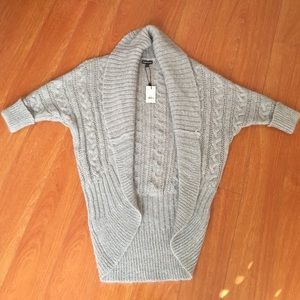 Woven, metallic slouchy cardigan