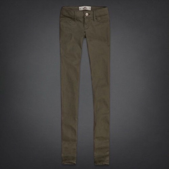 Hollister olive skinny jeans