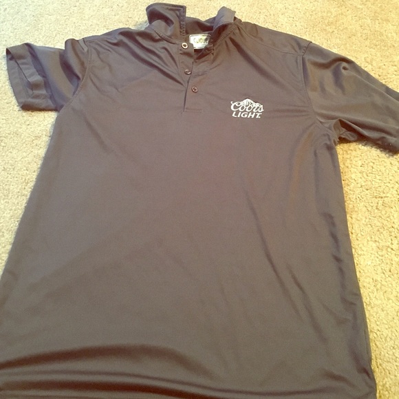 Gray polyester men's collared shirt "Coors Light"