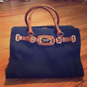 Michael Kors Navy & Brown Satchel Handbag