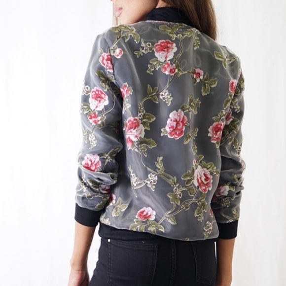 🏷 SALE - Floral Bomber Jacket - Picture 2 of 3