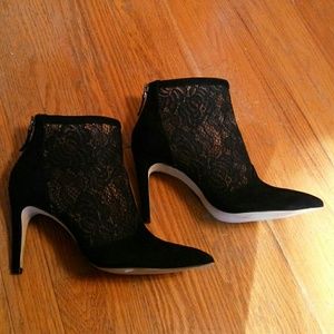 BCBGMaxAzria Black Lace Ankle Boots