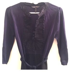 BCBG MAXAZRIA blue and black cotton dress