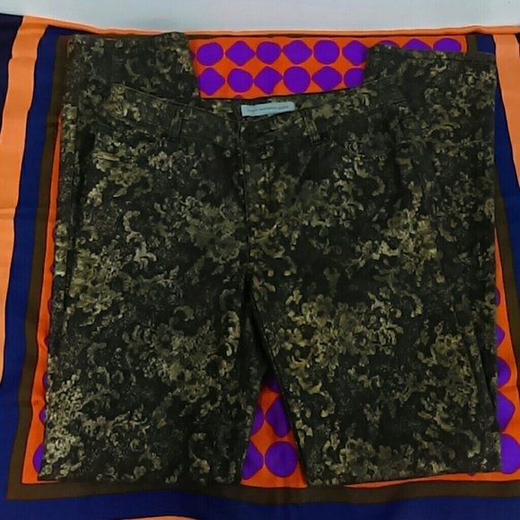 Chico's Platinum Gold Foil Denim Sz. 0 - Picture 3 of 4