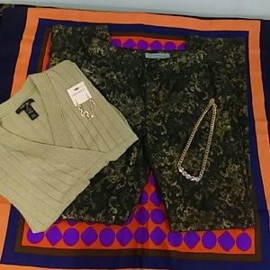 Chico's Platinum Gold Foil Denim Sz. 0