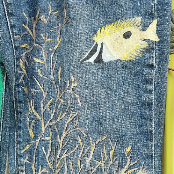 Custom Painted Mermaid Jeans - Picture 2 of 6