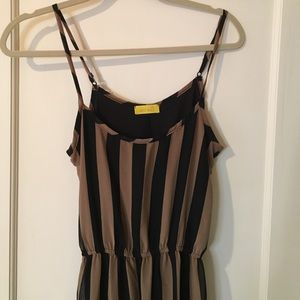 BLACK AND BROWN STRIPED MAXI SIZE SMALL