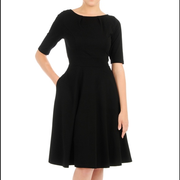 Eshakti black cotton/jersey dress